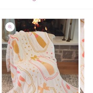 Champagne Bottle Patterned Luxe Dreamy Blanket Throw